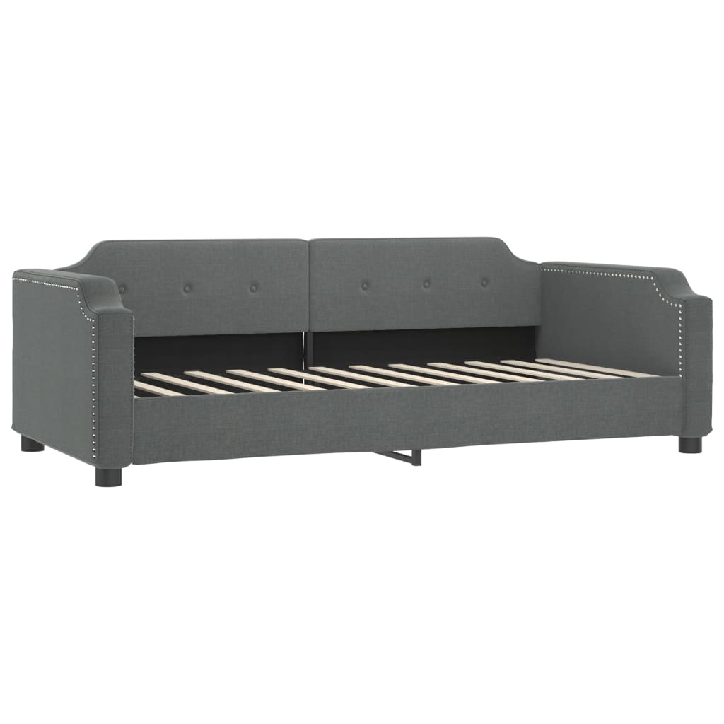 daybed med udtræk og skuffer 80x200 cm stof mørkegrå