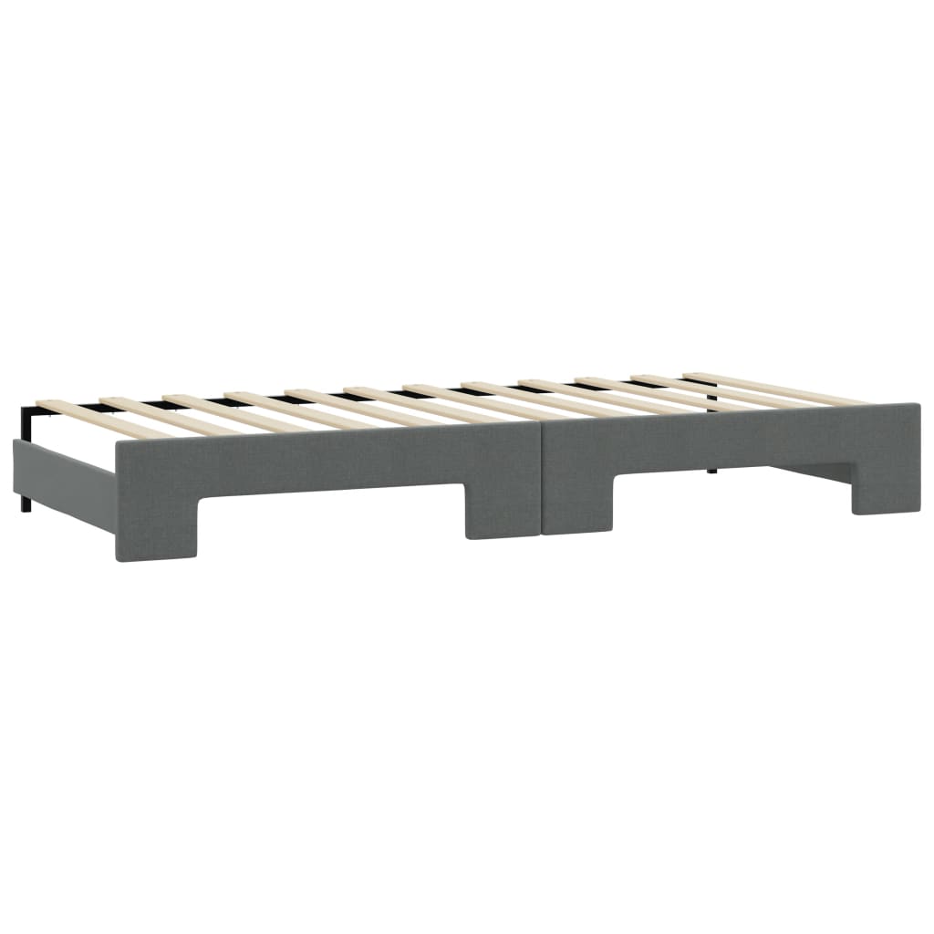 daybed med udtræk og skuffer 80x200 cm stof mørkegrå