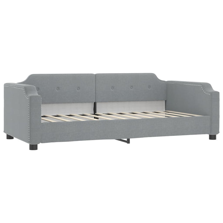 daybed med udtræk og skuffer 90x200 cm stof lysegrå