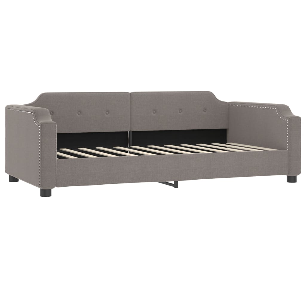 daybed med udtræk og skuffer 90x200 cm stof gråbrun