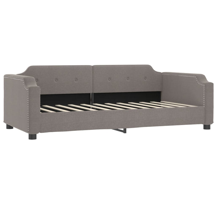 daybed med udtræk og skuffer 90x200 cm stof gråbrun