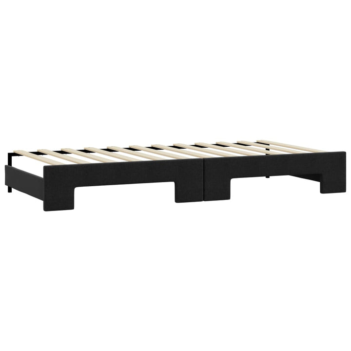 daybed med udtræk og skuffer 100x200 cm stof sort