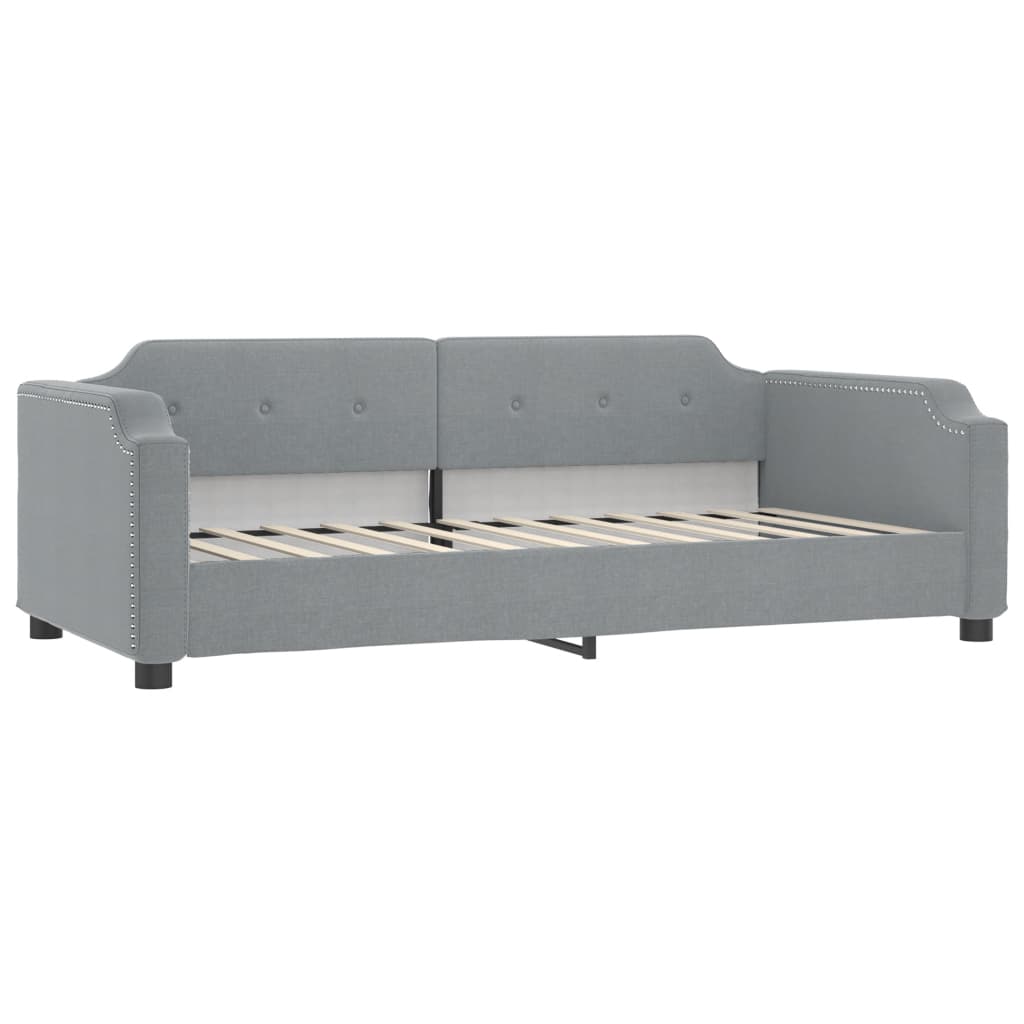 daybed med udtræk og skuffer 90x190 cm stof lysegrå