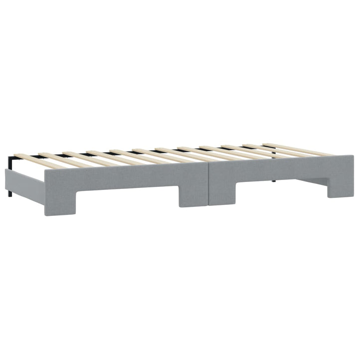 daybed med udtræk og skuffer 90x190 cm stof lysegrå