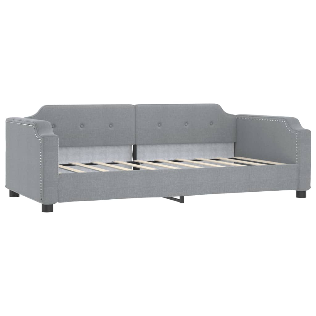 daybed med udtræk 100x190 cm stof lysegrå