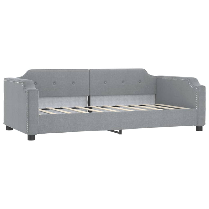 daybed med udtræk 100x190 cm stof lysegrå