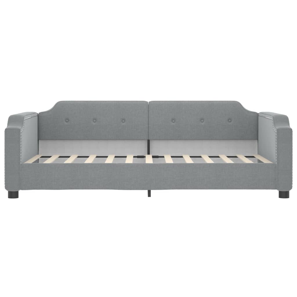 daybed med udtræk og skuffer 100x190 cm stof lysegrå