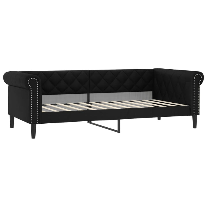 daybed med madras 90x200 cm kunstlæder sort