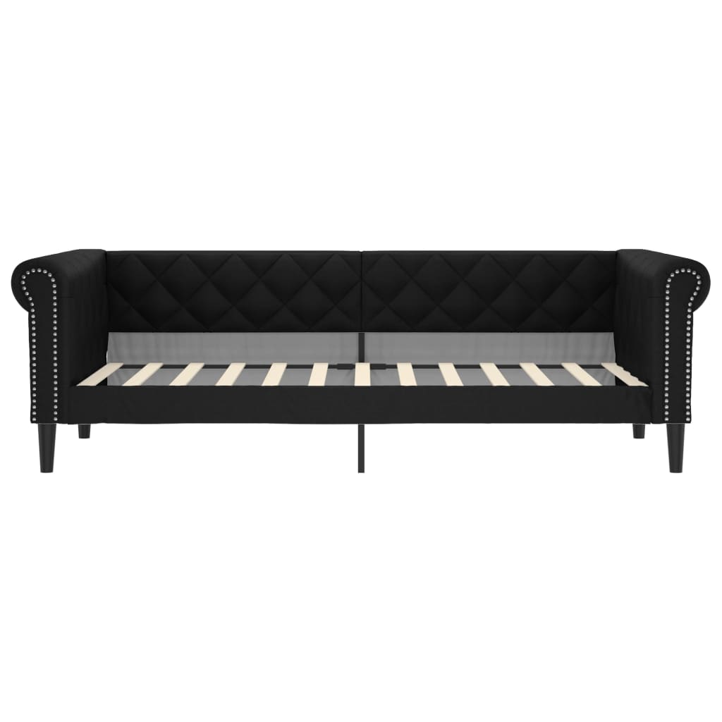 daybed med madras 90x200 cm kunstlæder sort