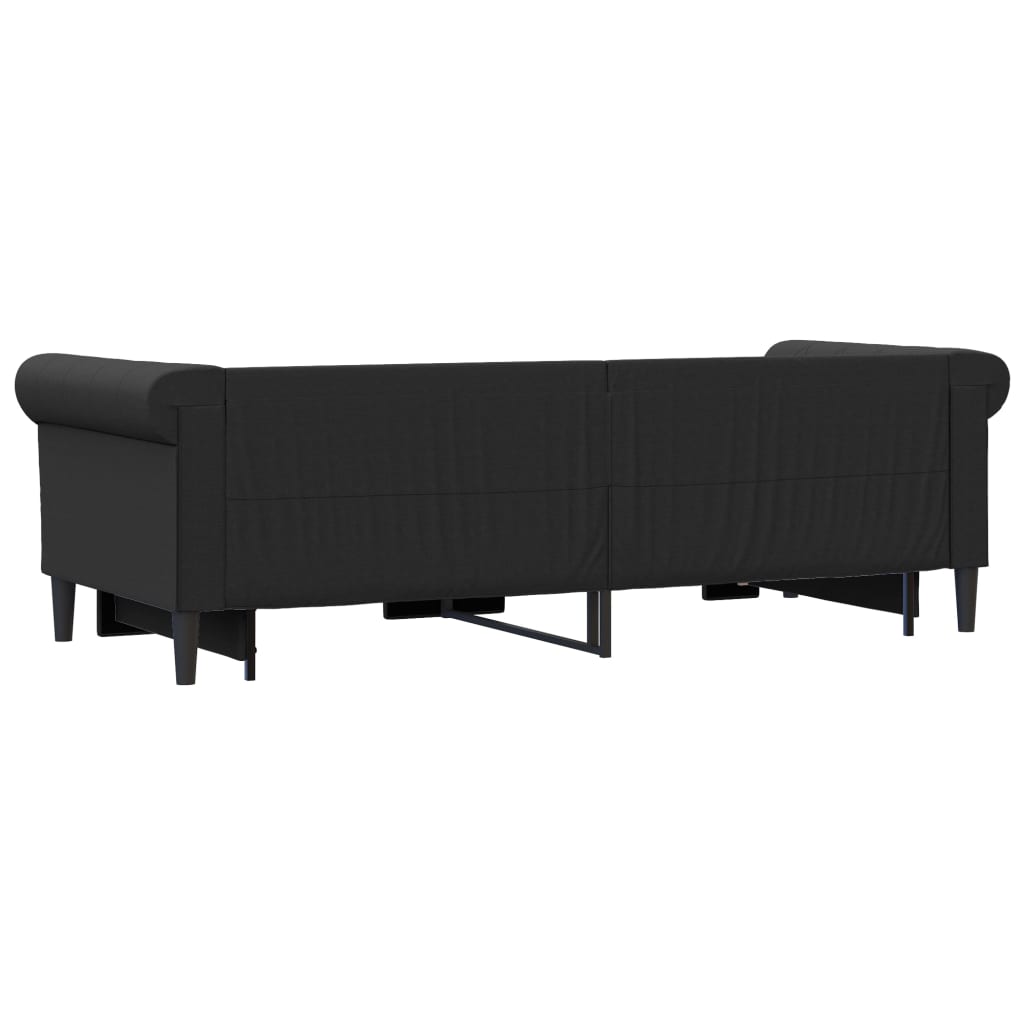 daybed med udtræk 90x200 cm kunstlæder sort