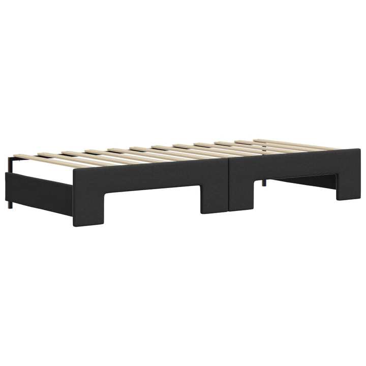 daybed med udtræk 90x200 cm kunstlæder sort