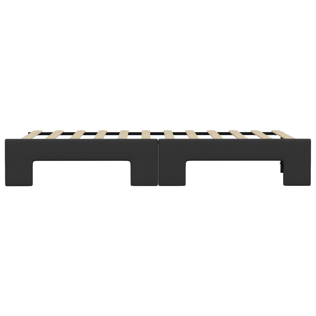 daybed med udtræk 90x200 cm kunstlæder sort