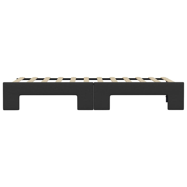 daybed med udtræk 90x200 cm kunstlæder sort