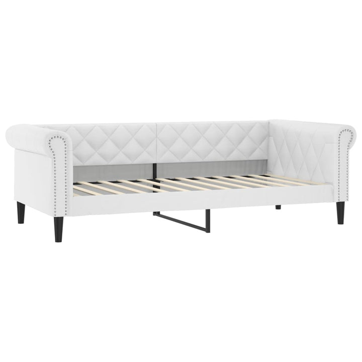 daybed med udtræk 90x200 cm kunstlæder hvid
