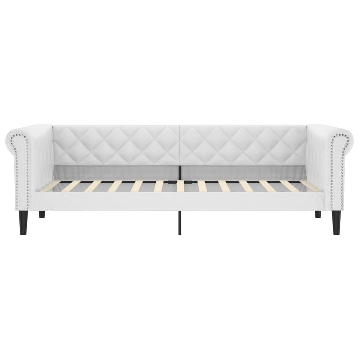 daybed med udtræk 90x200 cm kunstlæder hvid