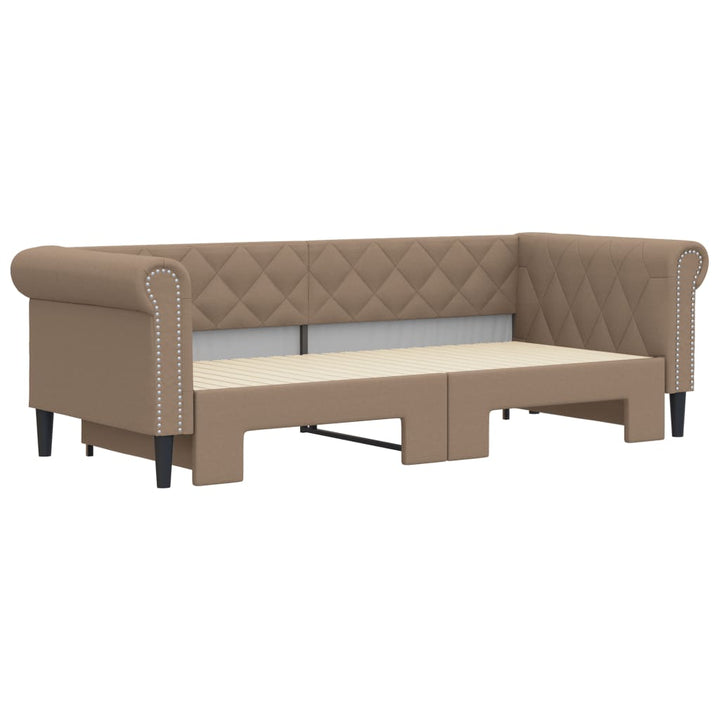 daybed med udtræk 90x200 cm kunstlæder cappuccinofarvet