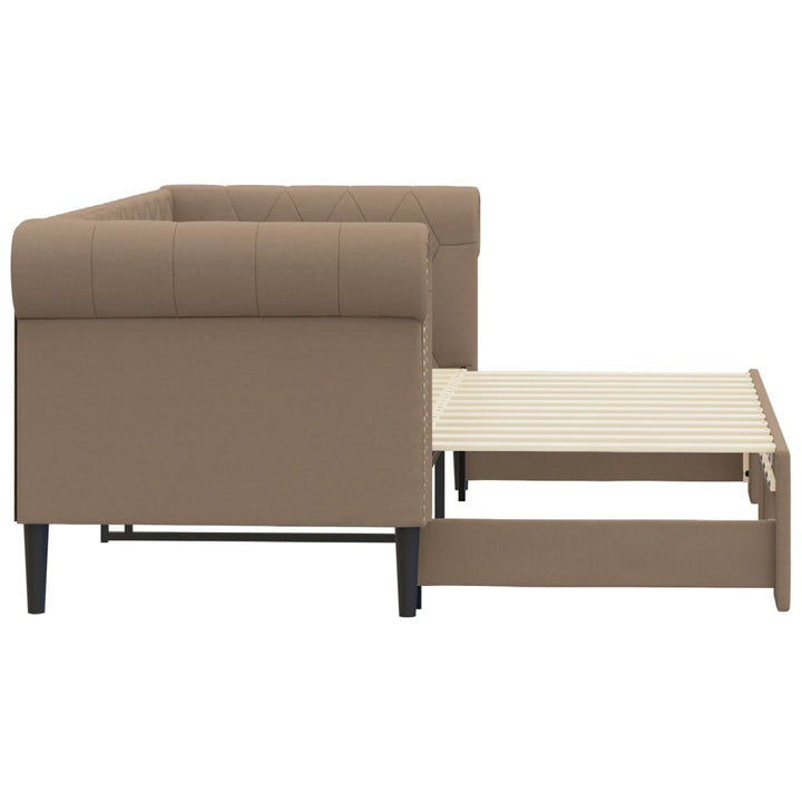daybed med udtræk 90x200 cm kunstlæder cappuccinofarvet
