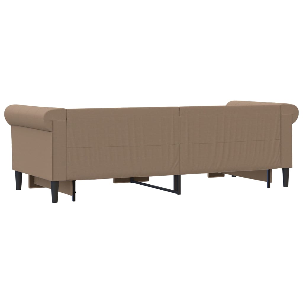 daybed med udtræk 90x200 cm kunstlæder cappuccinofarvet