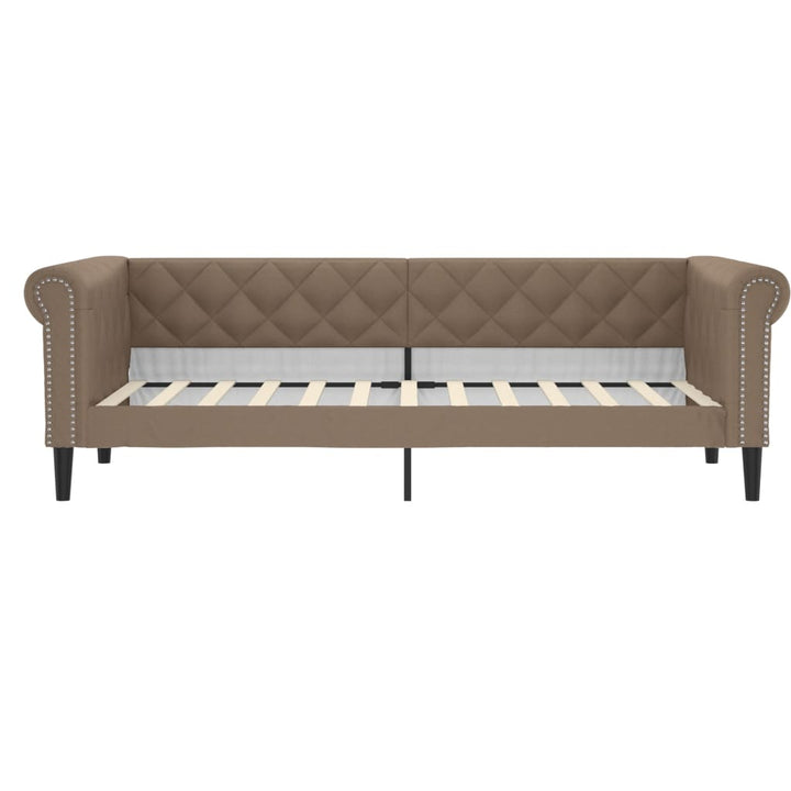 daybed med udtræk 90x200 cm kunstlæder cappuccinofarvet