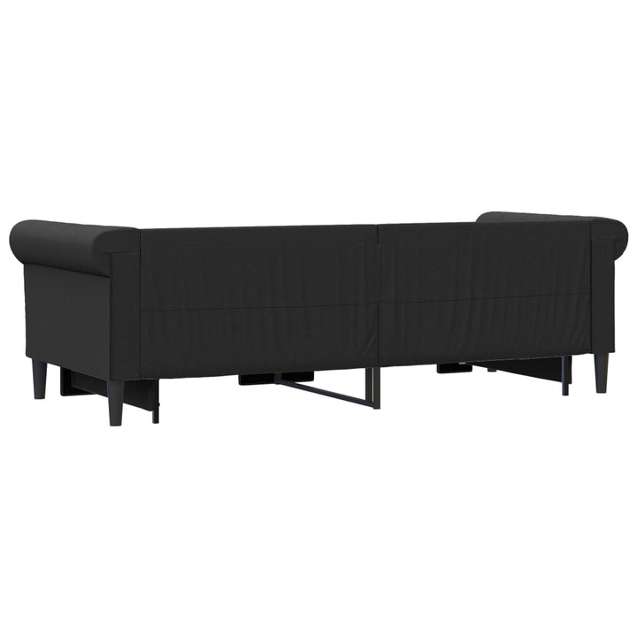 daybed med udtræk og skuffer 90x200 cm kunstlæder sort