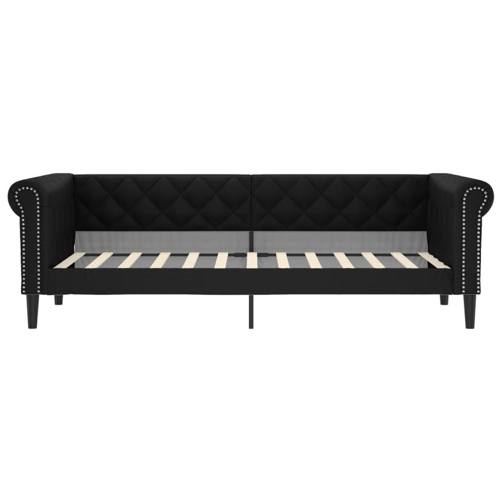 daybed med udtræk og skuffer 90x200 cm kunstlæder sort