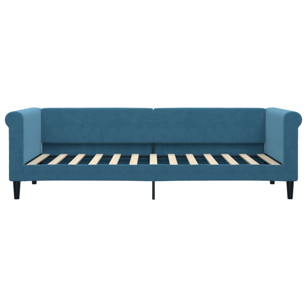 daybed med madras 80x200 cm velour blå