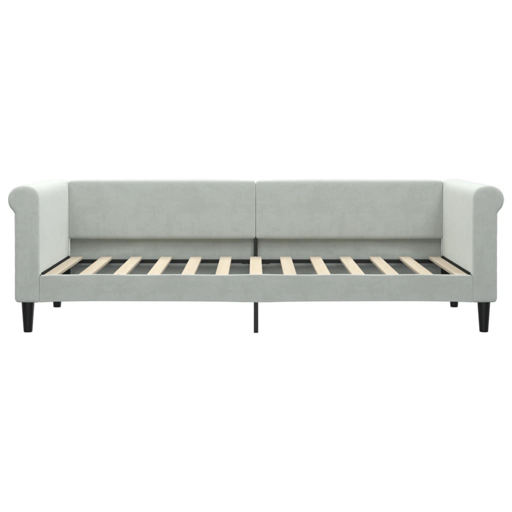 daybed med madras 80x200 cm velour lysegrå