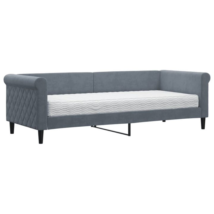 daybed med madras 80x200 cm velour mørkegrå
