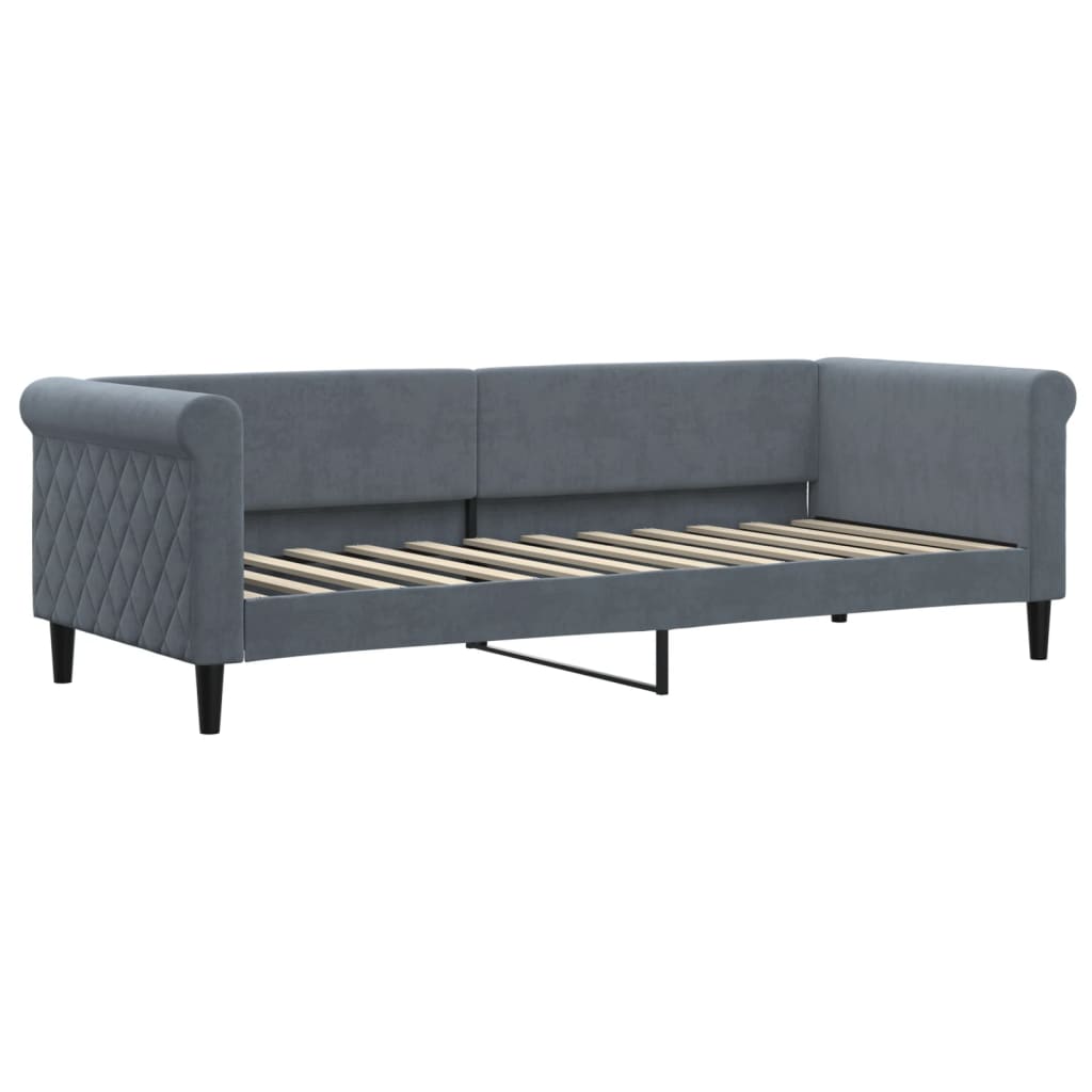 daybed med madras 80x200 cm velour mørkegrå