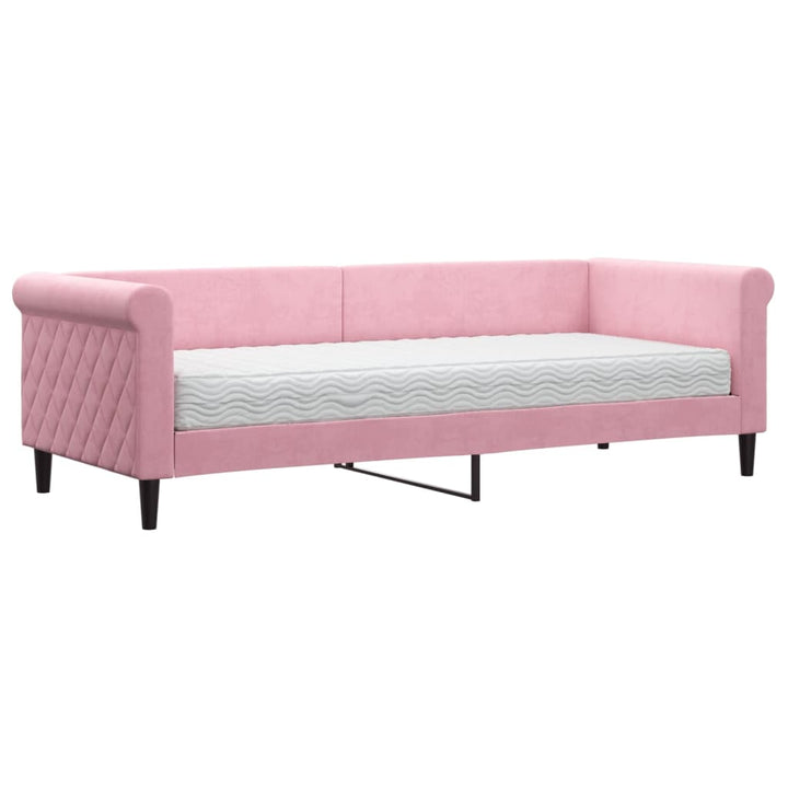 daybed med madras 80x200 cm velour pink