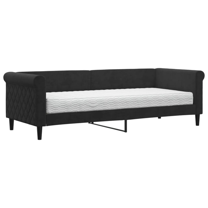 daybed med madras 80x200 cm velour sort