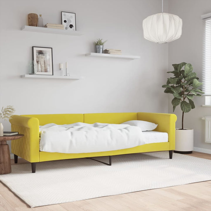 daybed med madras 80x200 cm velour gul