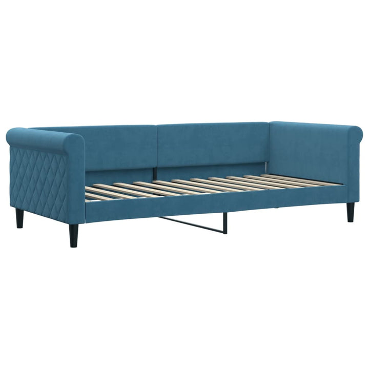 daybed med madras 90x200 cm velour blå