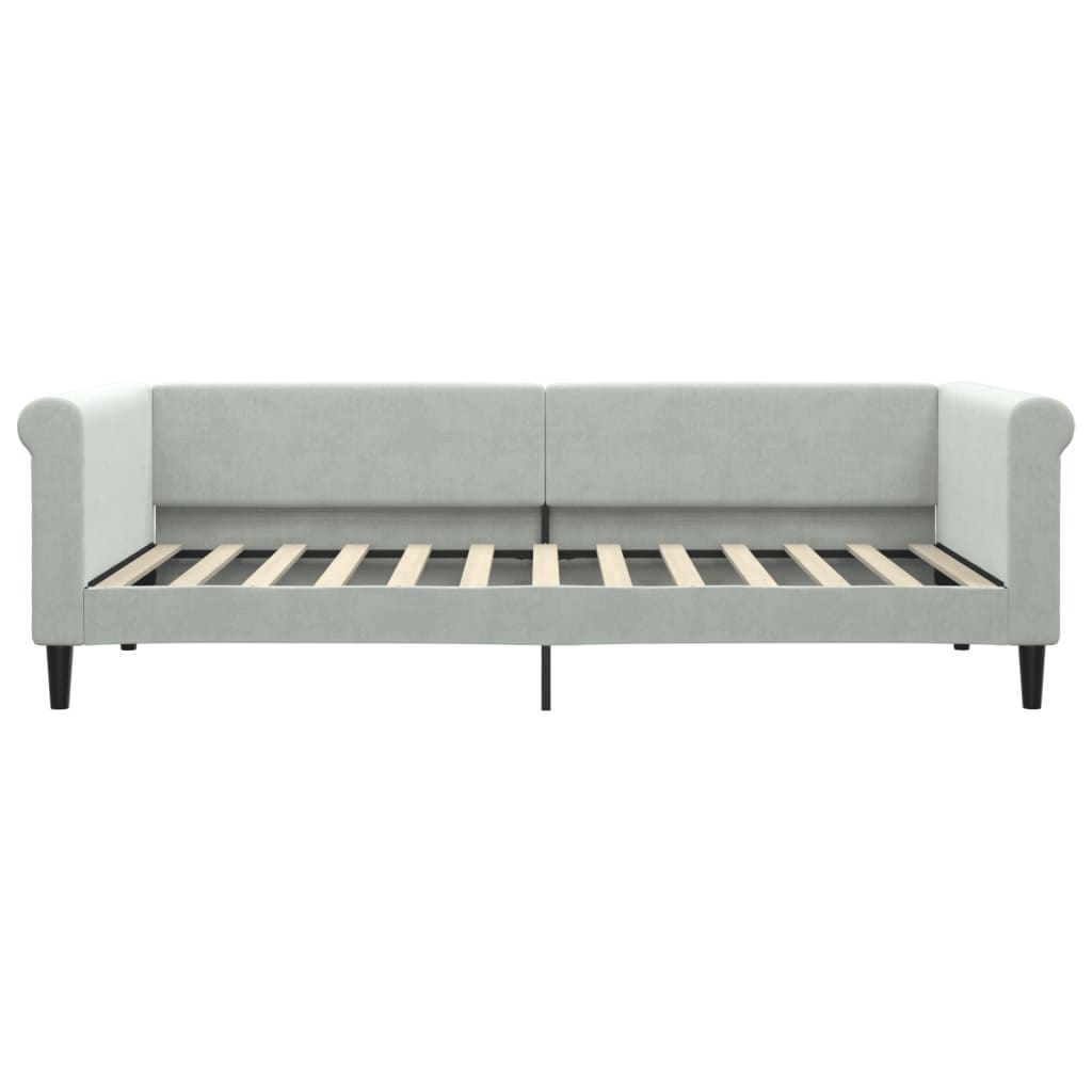 daybed med madras 90x200 cm velour lysegrå