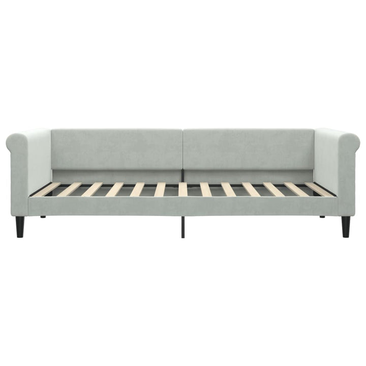 daybed med madras 90x200 cm velour lysegrå