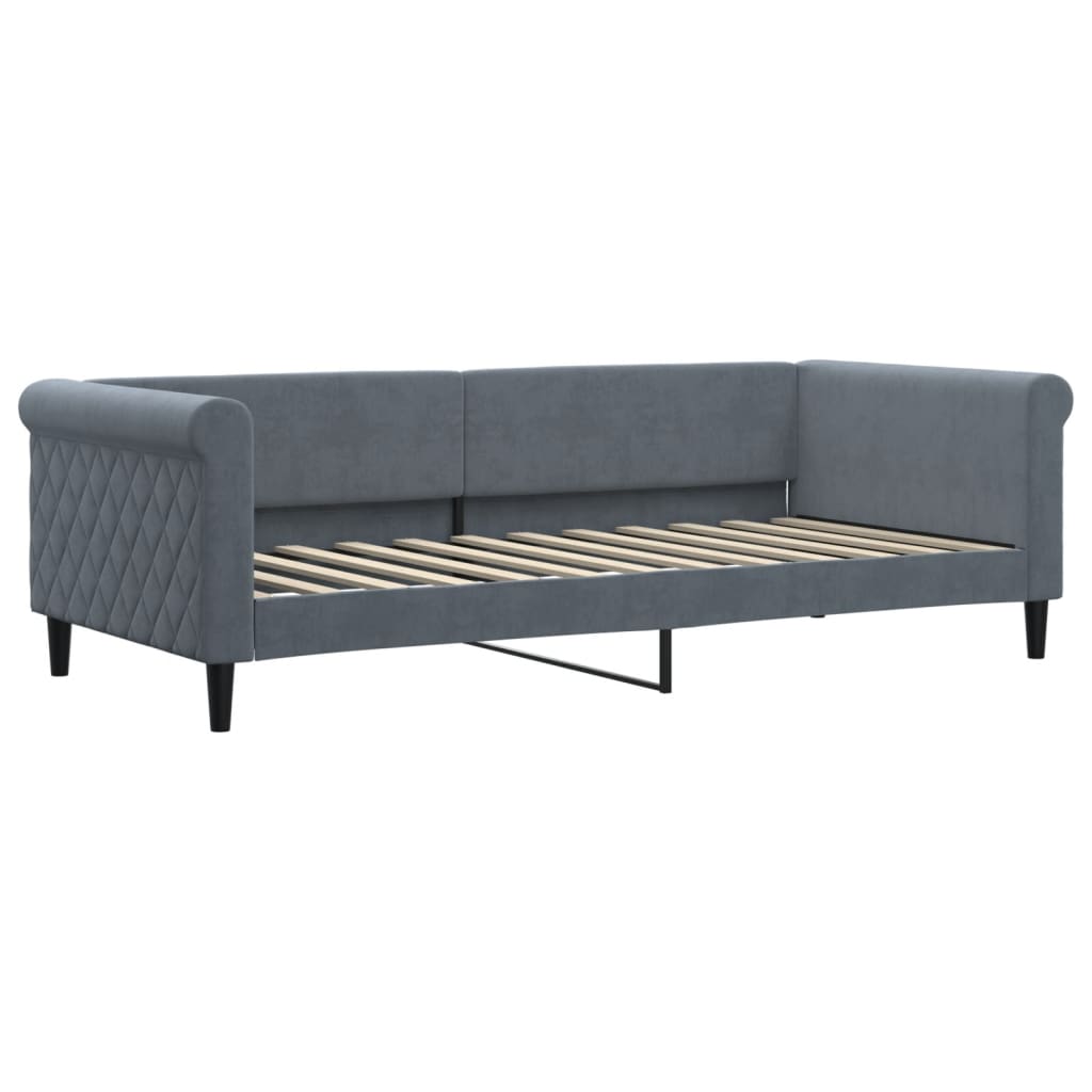 daybed med madras 90x200 cm velour mørkegrå