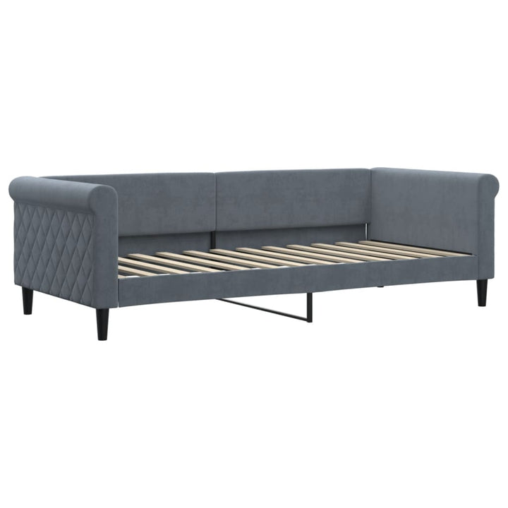 daybed med madras 90x200 cm velour mørkegrå