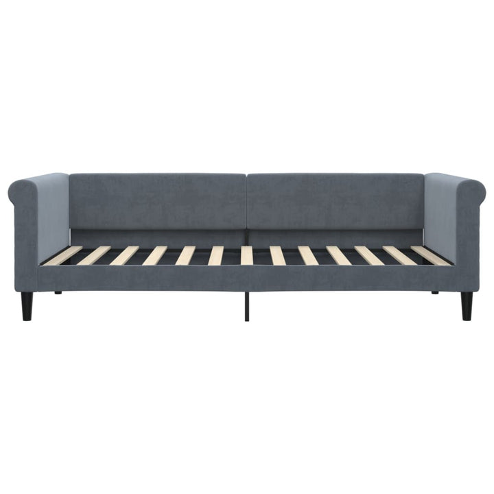 daybed med madras 90x200 cm velour mørkegrå