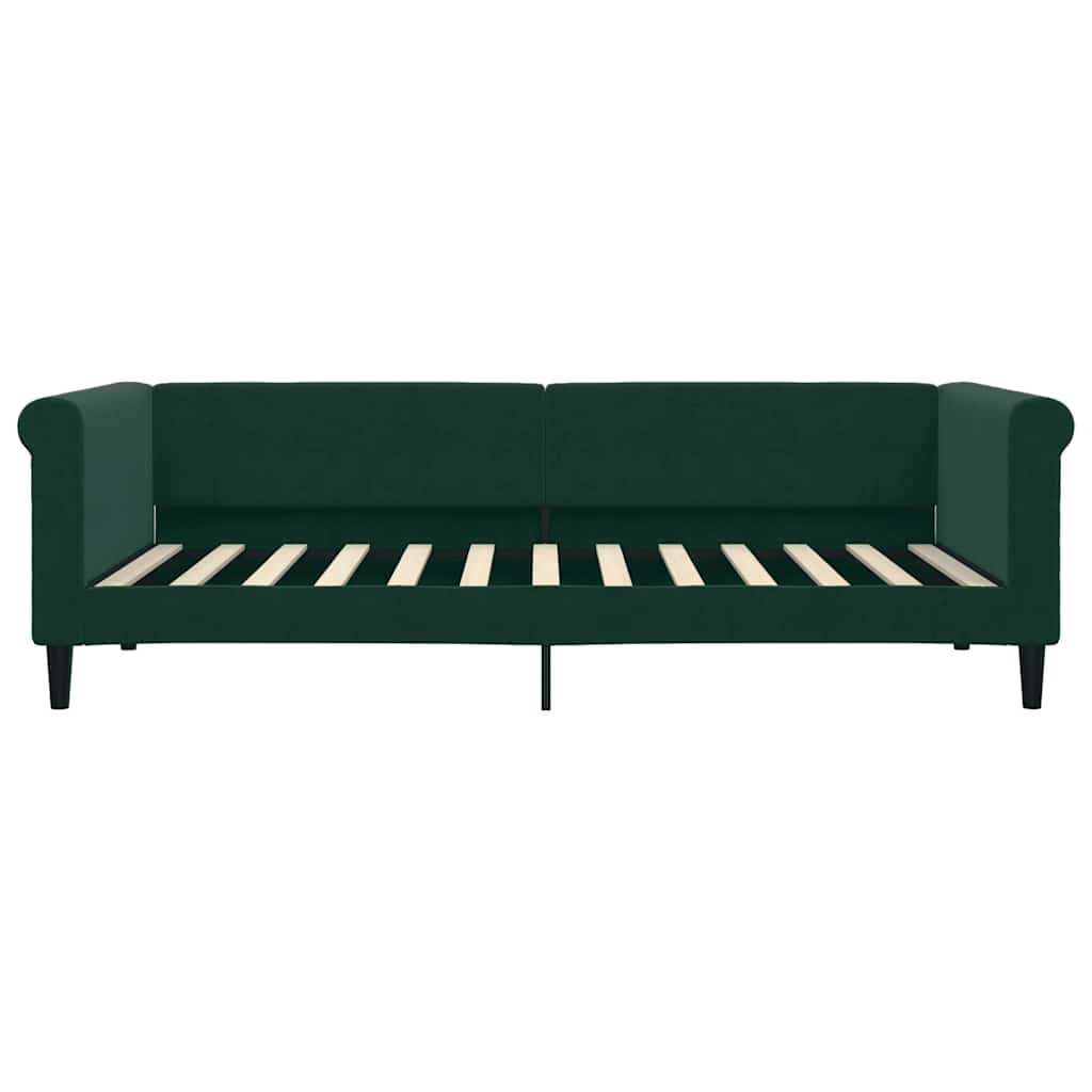 daybed med madras 90x200 cm velour mørkegrøn