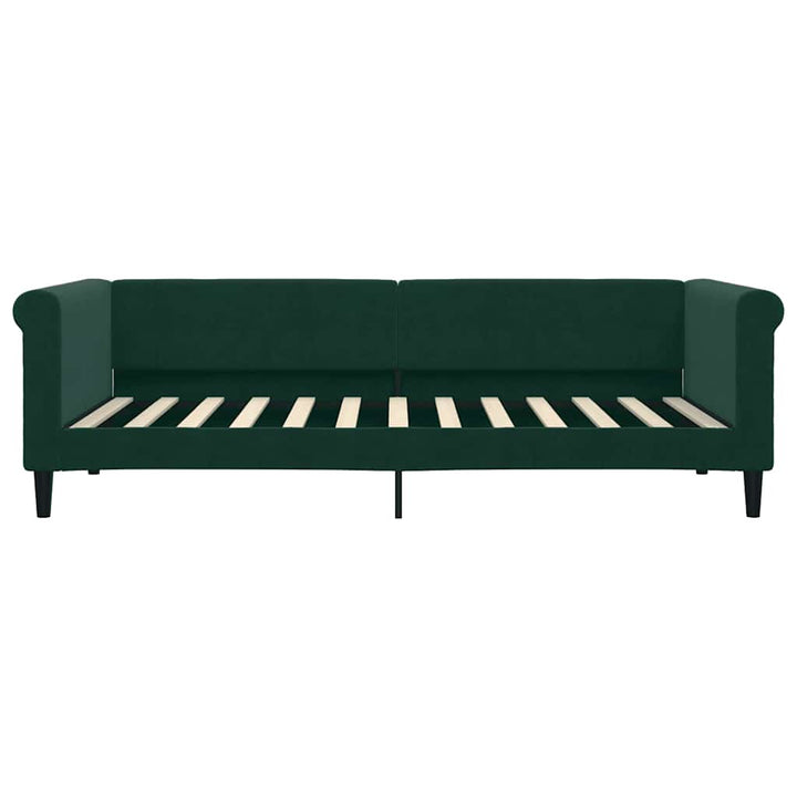 daybed med madras 90x200 cm velour mørkegrøn