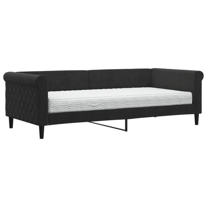 daybed med madras 90x200 cm velour sort