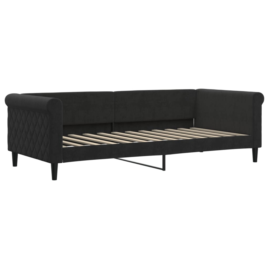 daybed med madras 90x200 cm velour sort