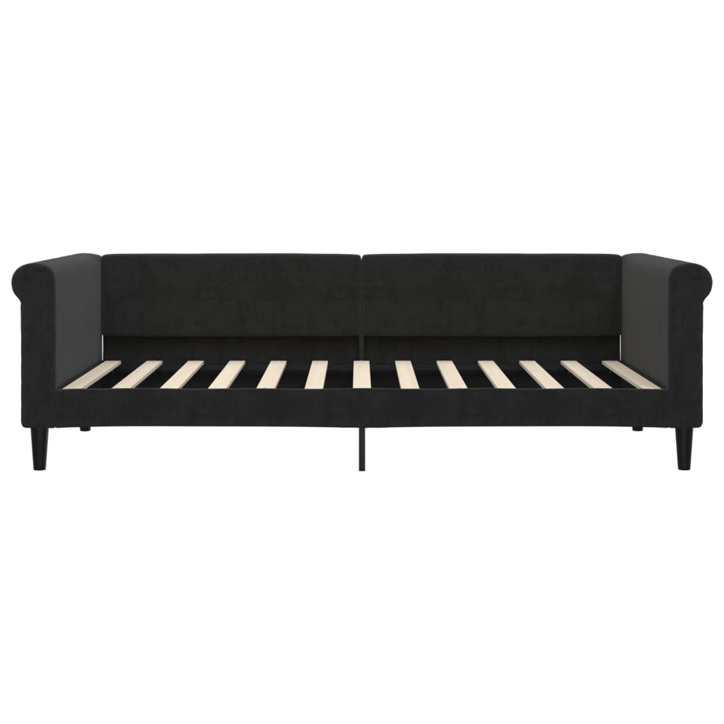 daybed med madras 90x200 cm velour sort