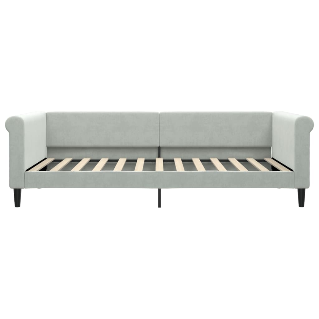 daybed med madras 100x200 cm velour lysegrå