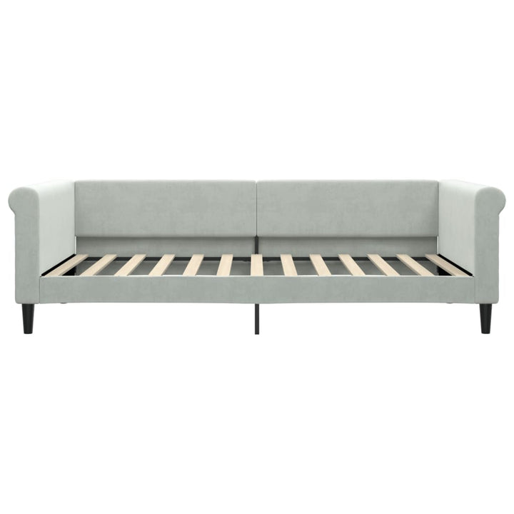 daybed med madras 100x200 cm velour lysegrå