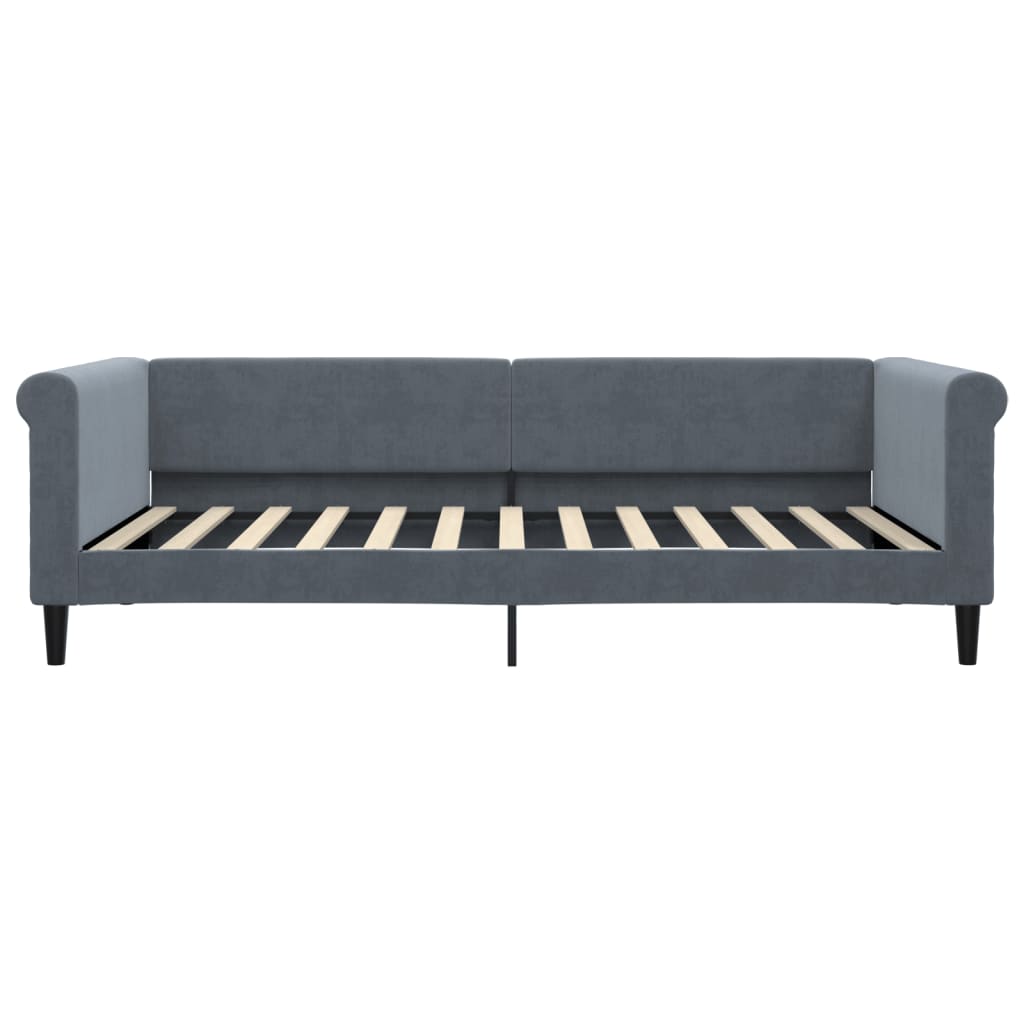 daybed med madras 100x200 cm velour mørkegrå