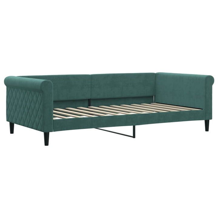 daybed med madras 100x200 cm velour mørkegrøn