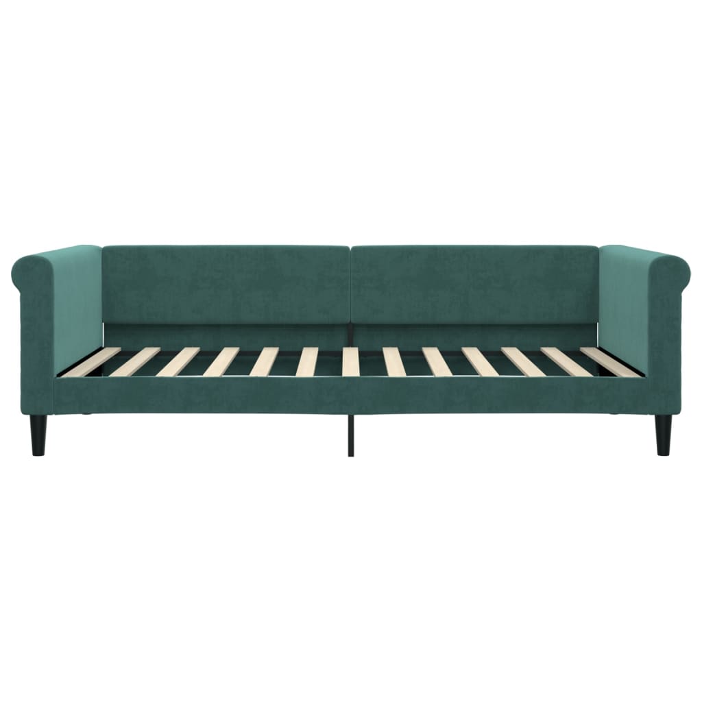 daybed med madras 100x200 cm velour mørkegrøn