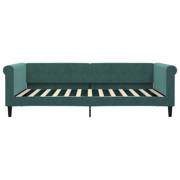 daybed med madras 100x200 cm velour mørkegrøn