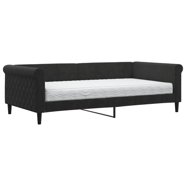 daybed med madras 100x200 cm velour sort